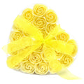 Set of 24 Soap Flower Heart Box - Yellow RosesLuxury Soap FlowersHeart Notes