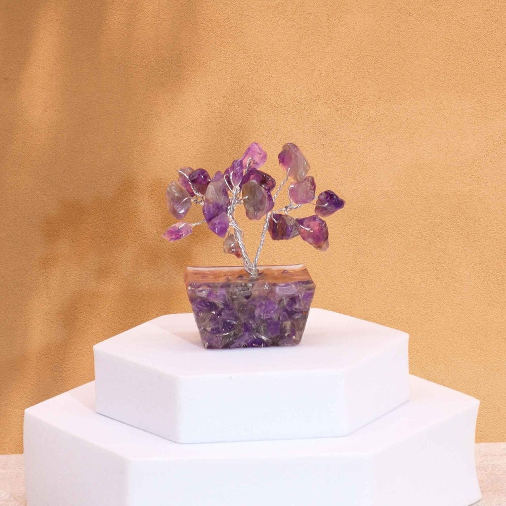 Mini Gemstone Tree On Orgonite Base - Amethyst (15 stones)Mini Gemstone TreesHeart Notes