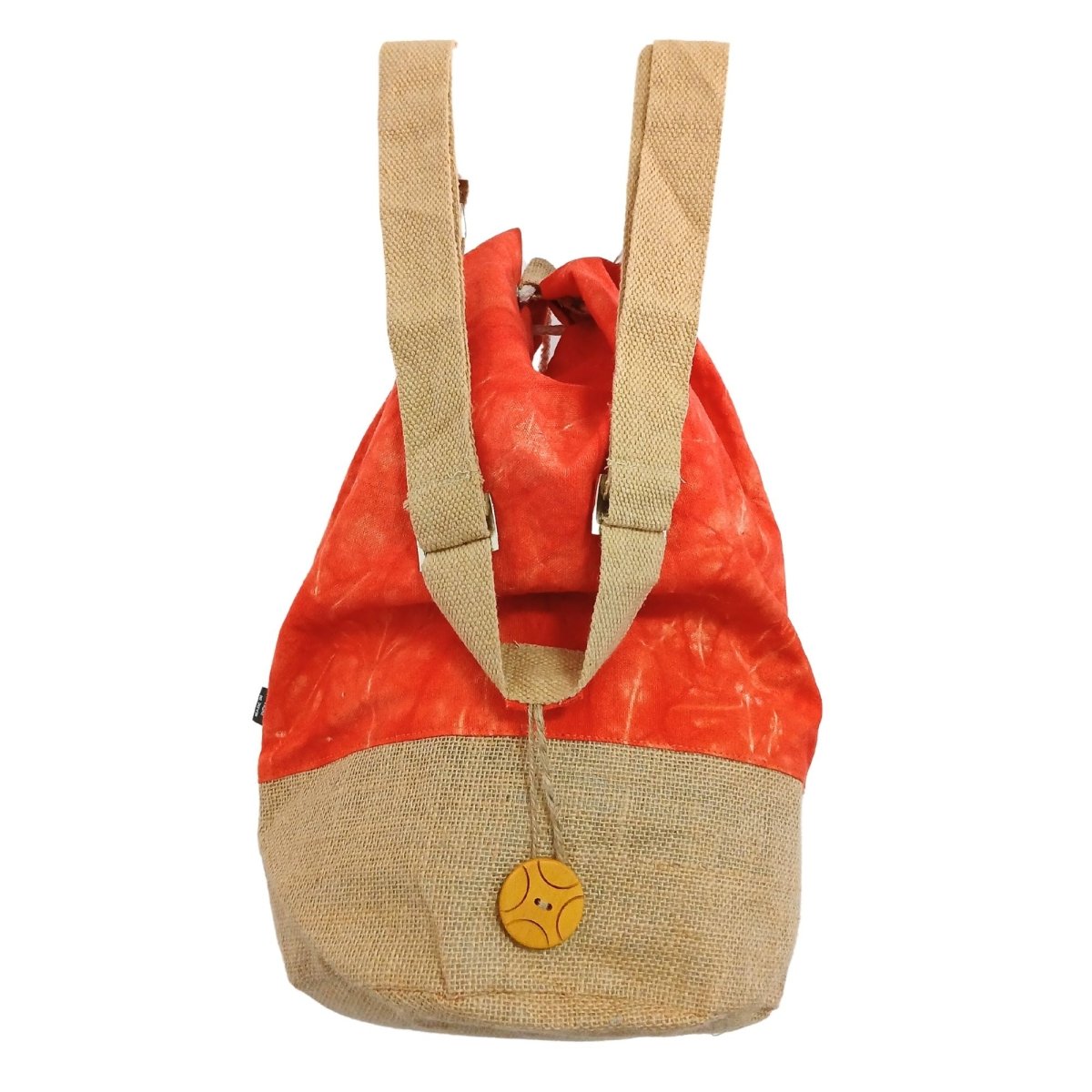 All Natural Backpack - Orange Stonewash - Namaste HandAll Natural BackpacksHeart Notes
