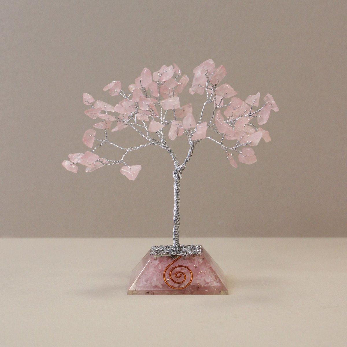 Gemstone Tree with Organite Base - 80 Stone - Rose QuartzGemstone Tree with Orgonite BaseHeart Notes