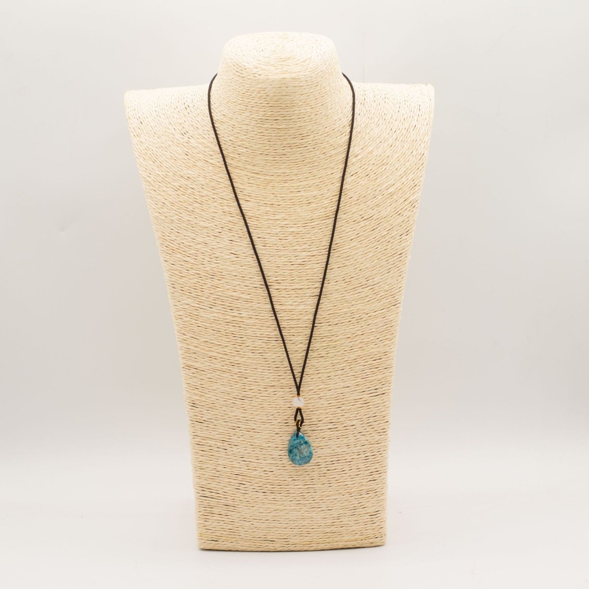 Cord Necklace Gemstone Pendant - Howlite TeardropCord Necklace Gemstone PendantsHeart Notes