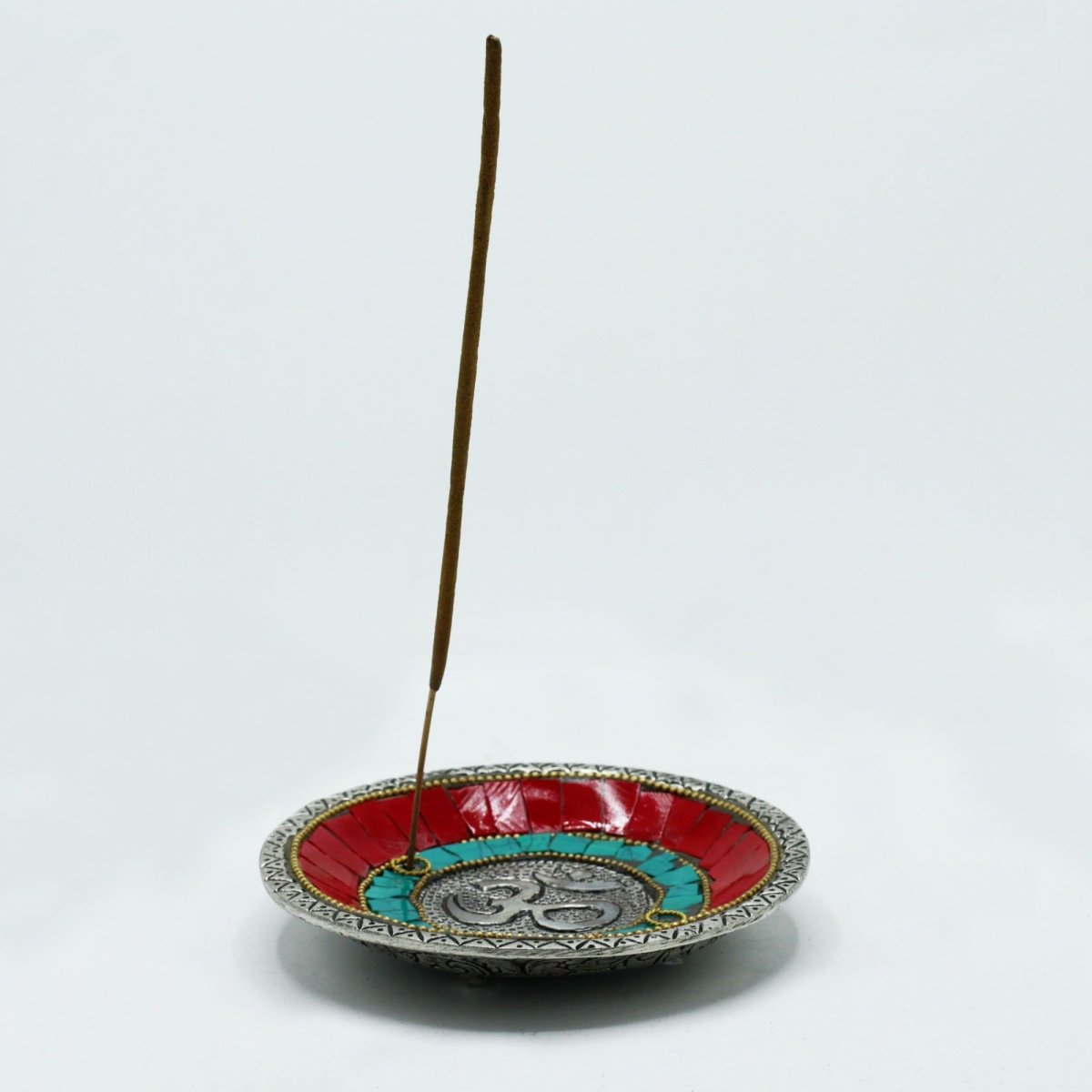 Om Plate Tibetan Decor Cone & Stick HolderTibetan Decor Incense HoldersHeart Notes