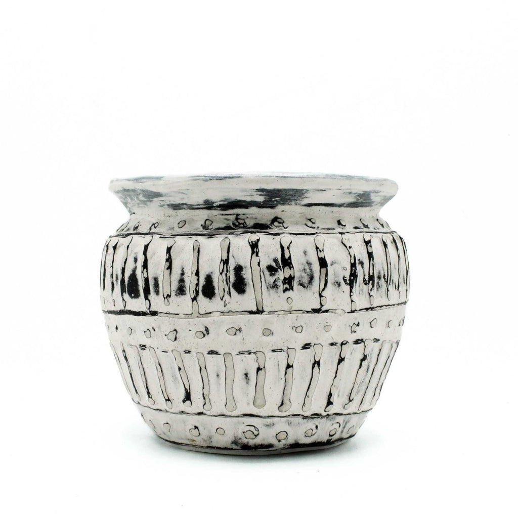 Greek Clay Plant Pot - Cream 12cmBalinese Ceramic VasesHeart Notes