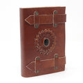 Leather Black Onyx with Belts Notebook (6x4")Leather Notebooks – Vintage Style JournalsHeart Notes