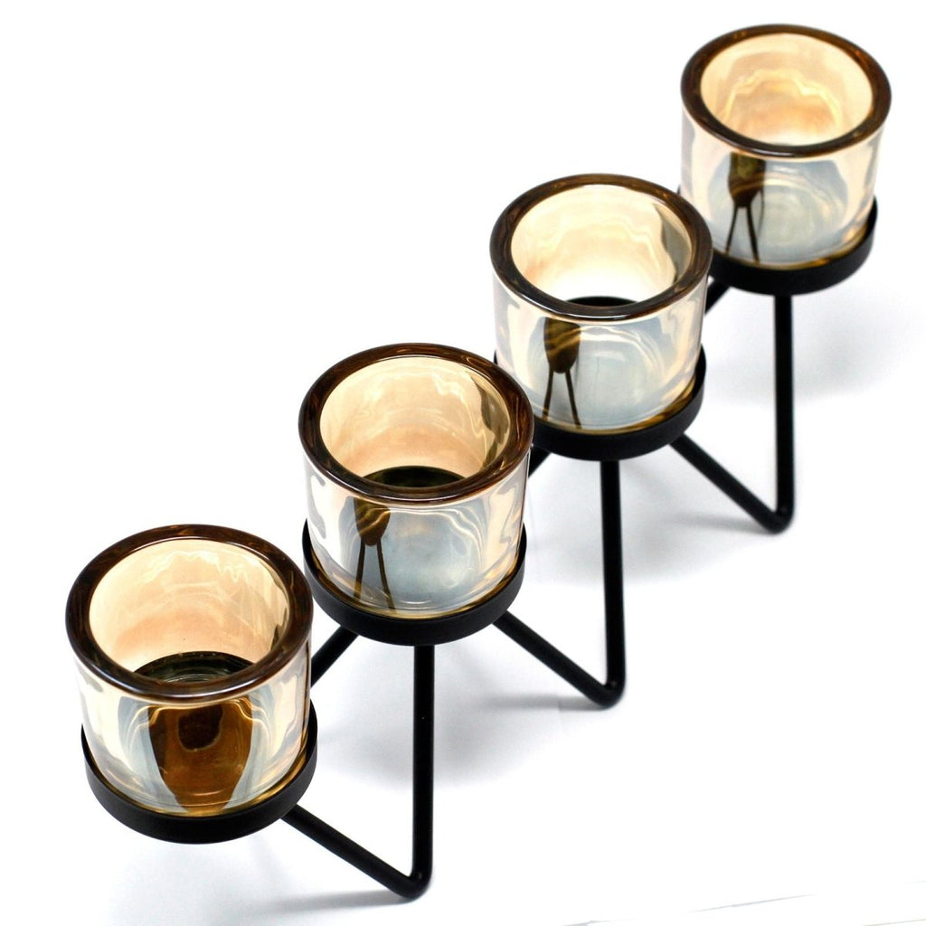 Centrepiece Iron Votive Candle Holder - 4 Cup Zig ZagCenterpiece Iron Votive Candle HoldersHeart Notes