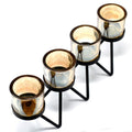 Centrepiece Iron Votive Candle Holder - 4 Cup Zig ZagCenterpiece Iron Votive Candle HoldersHeart Notes