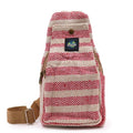 Body Cross Bag Natural Cotton - Tan & PinkNatural Cotton Cross - Body BagsHeart Notes