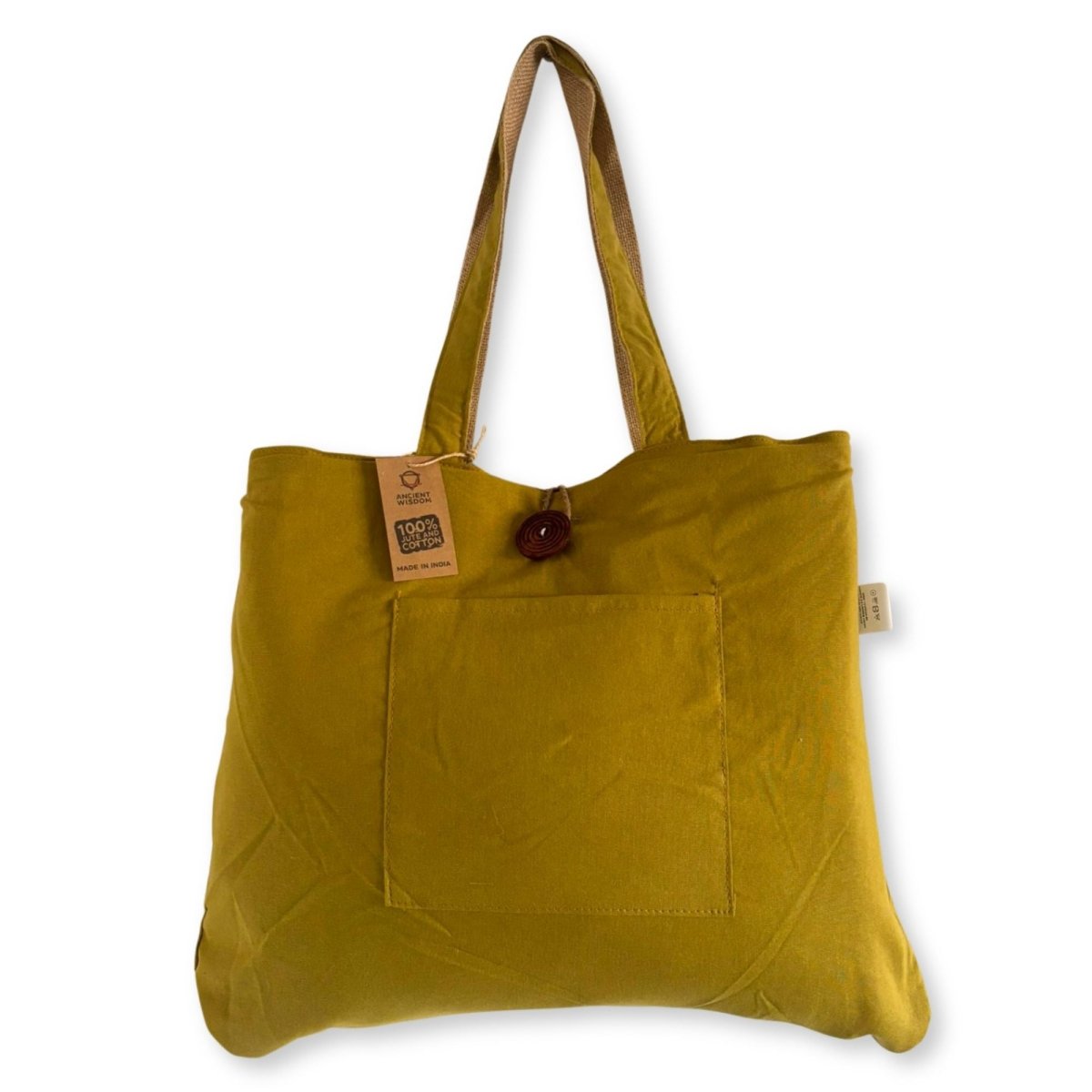 Jute & Cotton Reversible Big Bag - PistachioJute & Cotton Reversible Big BagsHeart Notes