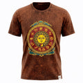 Nomad Sari Stonewashed Cotton T-Shirt - Sun & Zodiac - Brown - XL