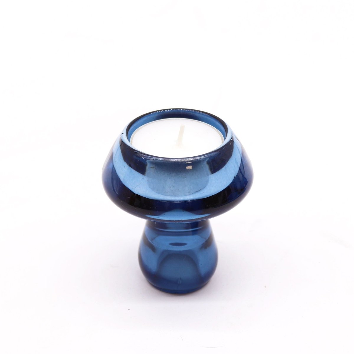 Mushroom Flip Dinner Candle / Tealight Holder - Royal BlueGlass Candle Holders & JarsHeart Notes