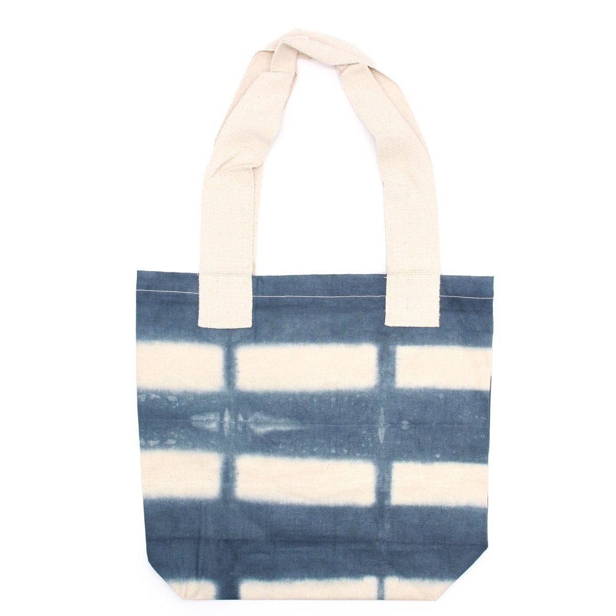 Natural Tye - Dye Cotton Bag (8oz) - 38x42x12cm - Grey Blocks - Natural HandleNatural Tie Dye Cotton BagsHeart Notes