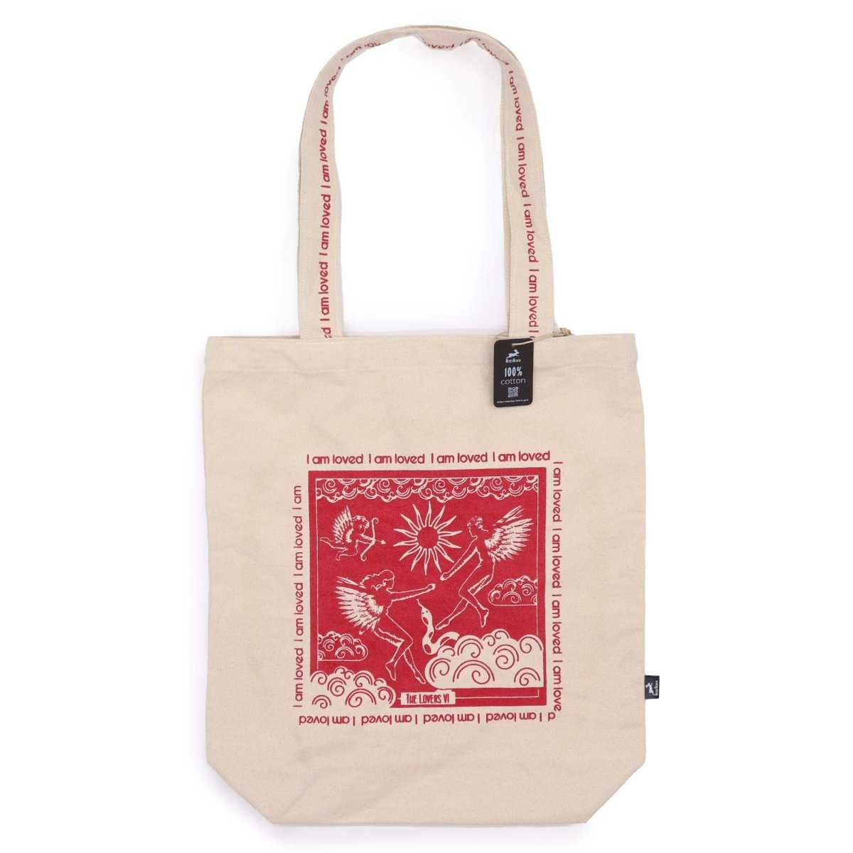 Hop Hare Tote Bag - I am LovedHop Hare Tarot Cotton BagsHeart Notes