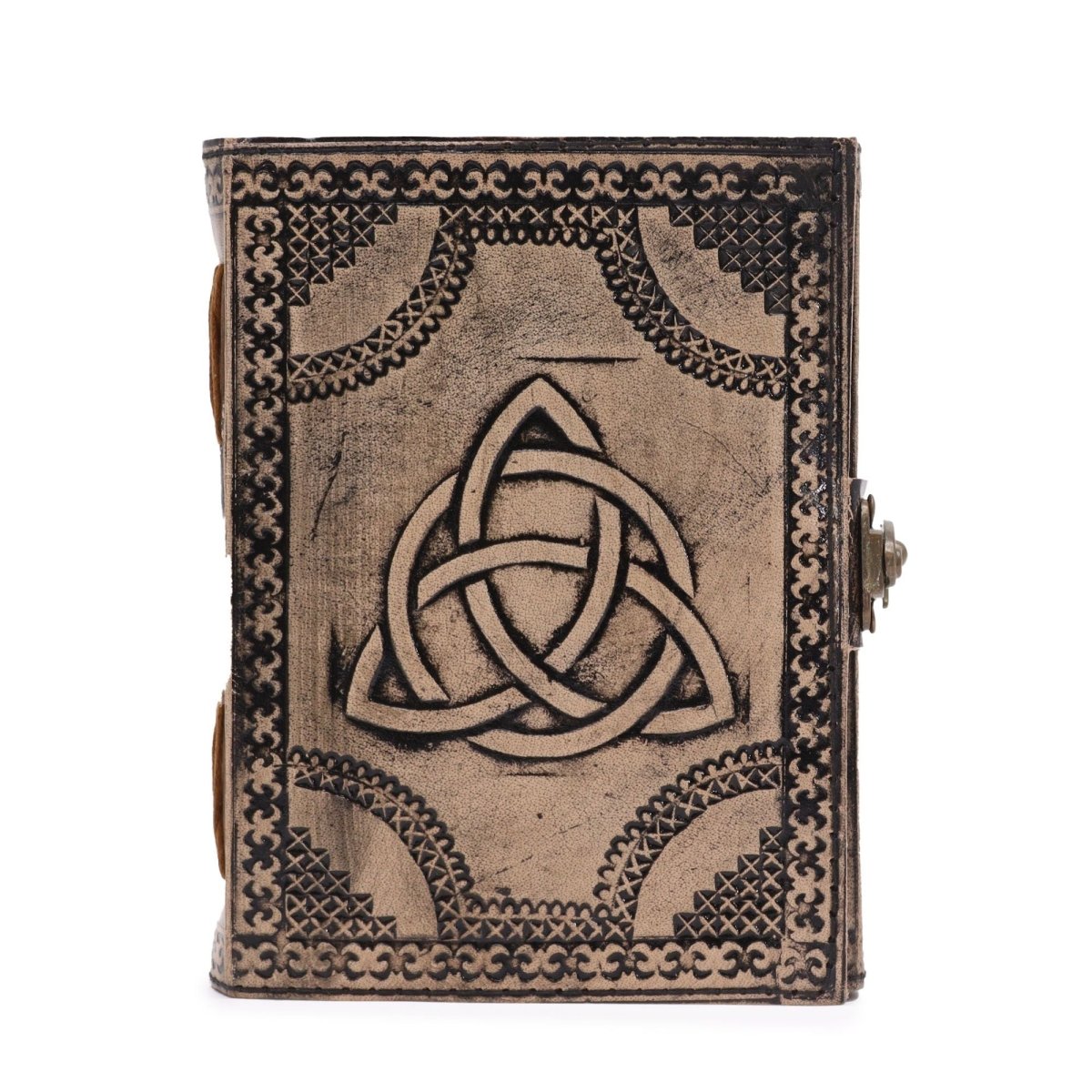 Circle Triquetra - Esoteric Notebook - Antique Grey - 200 pages Stich Edge - 17.5x12.5x3cmLeather Notebooks – Vintage Style JournalsHeart Notes