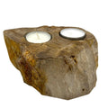 Petrified Wood Candle Holder - DoublePetrified Wood Candle HolderHeart Notes