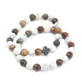 Set of 2 Gemstones Friendship Bracelets - Peace - Picasso Jasper & White HowliteGemstones Friendship BraceletsHeart Notes