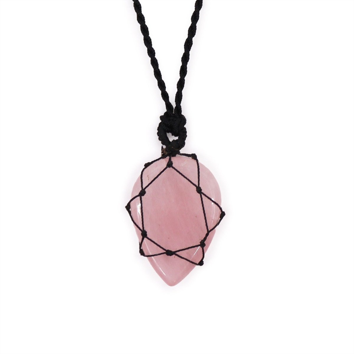 Laced Gemstone Teardrop Pendant - Rose QuartzLaced Gemstone PendantsHeart Notes