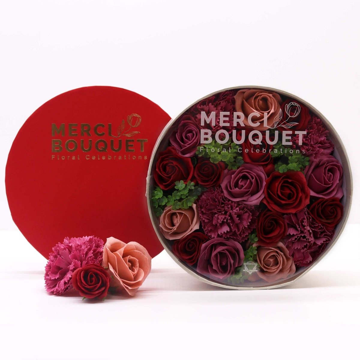 Round Box - Vintage RosesSoap Flower Gift BoxesHeart Notes