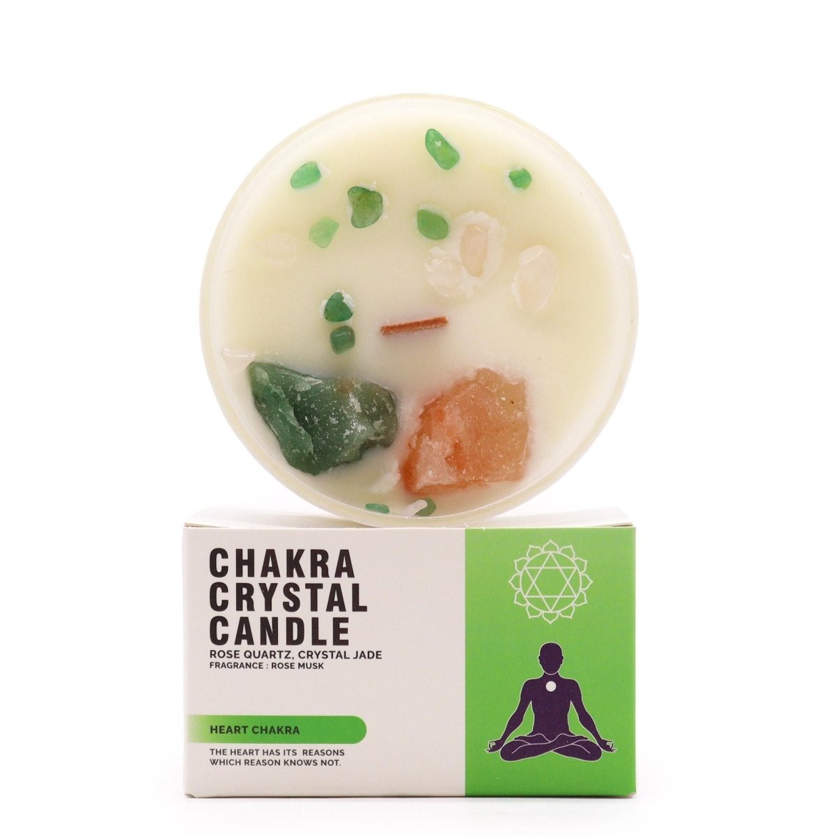 Chakra Crystal Candles - Heart ChakraChakra Crystal CandlesHeart Notes