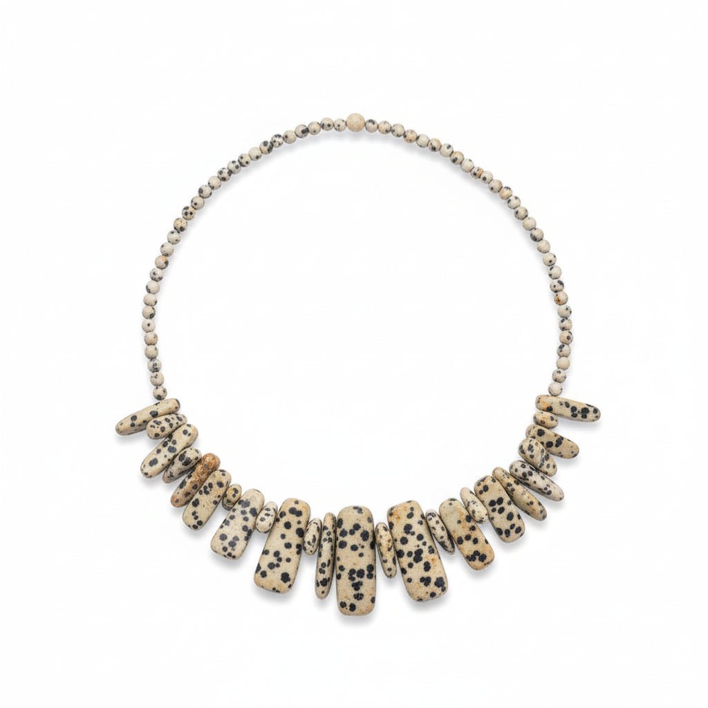 Longstone Gem Necklace - Dalmatian StoneLongstone Gem NecklacesHeart Notes