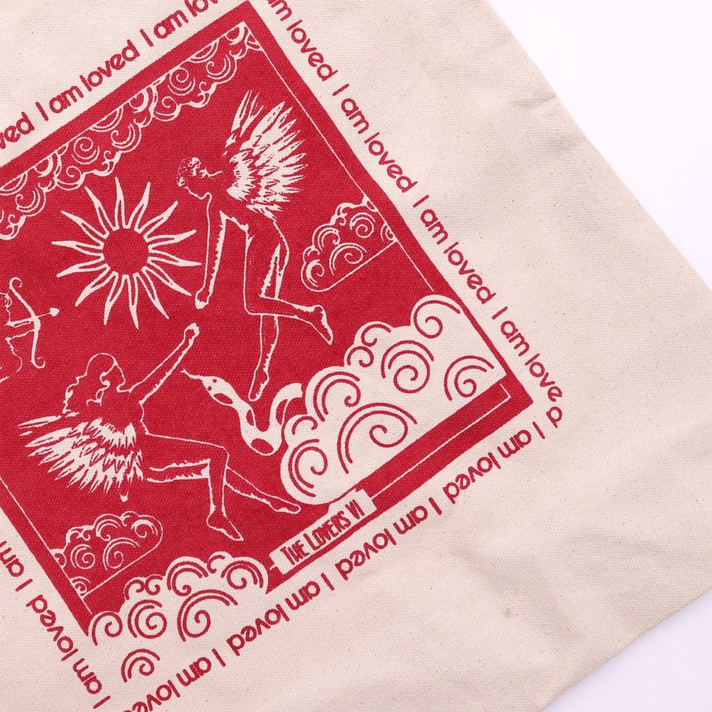 Hop Hare Tote Bag - I am LovedHop Hare Tarot Cotton BagsHeart Notes