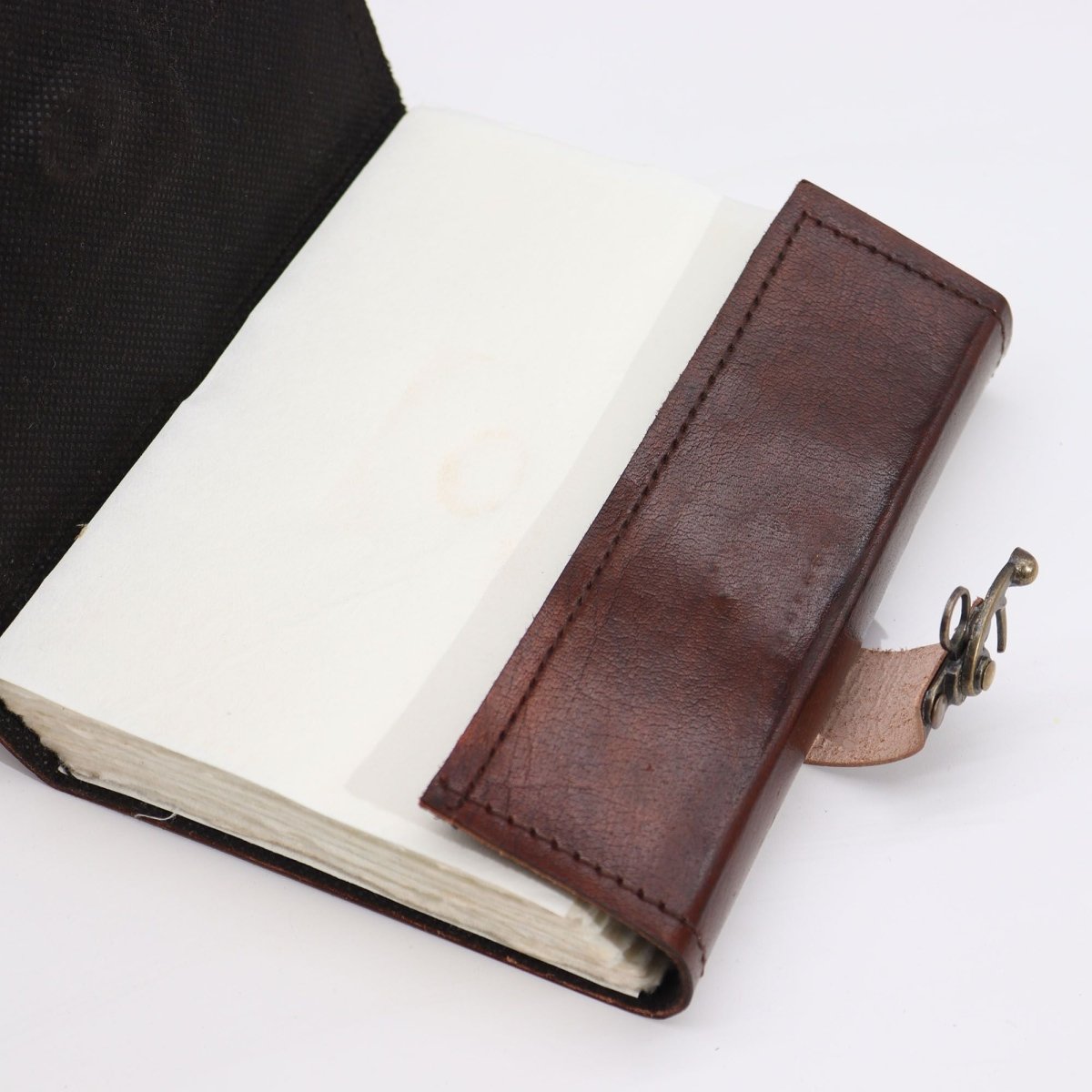 Black Tan Book - Evil Eye Decor - 160 Deckle Edges Pages - 17x12.5cmLeather Notebooks – Vintage Style JournalsHeart Notes