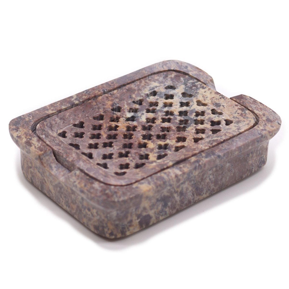 Soapstone Soap Dish & Drainer 11x8cm - Classic SquareStone Soap DishesHeart Notes