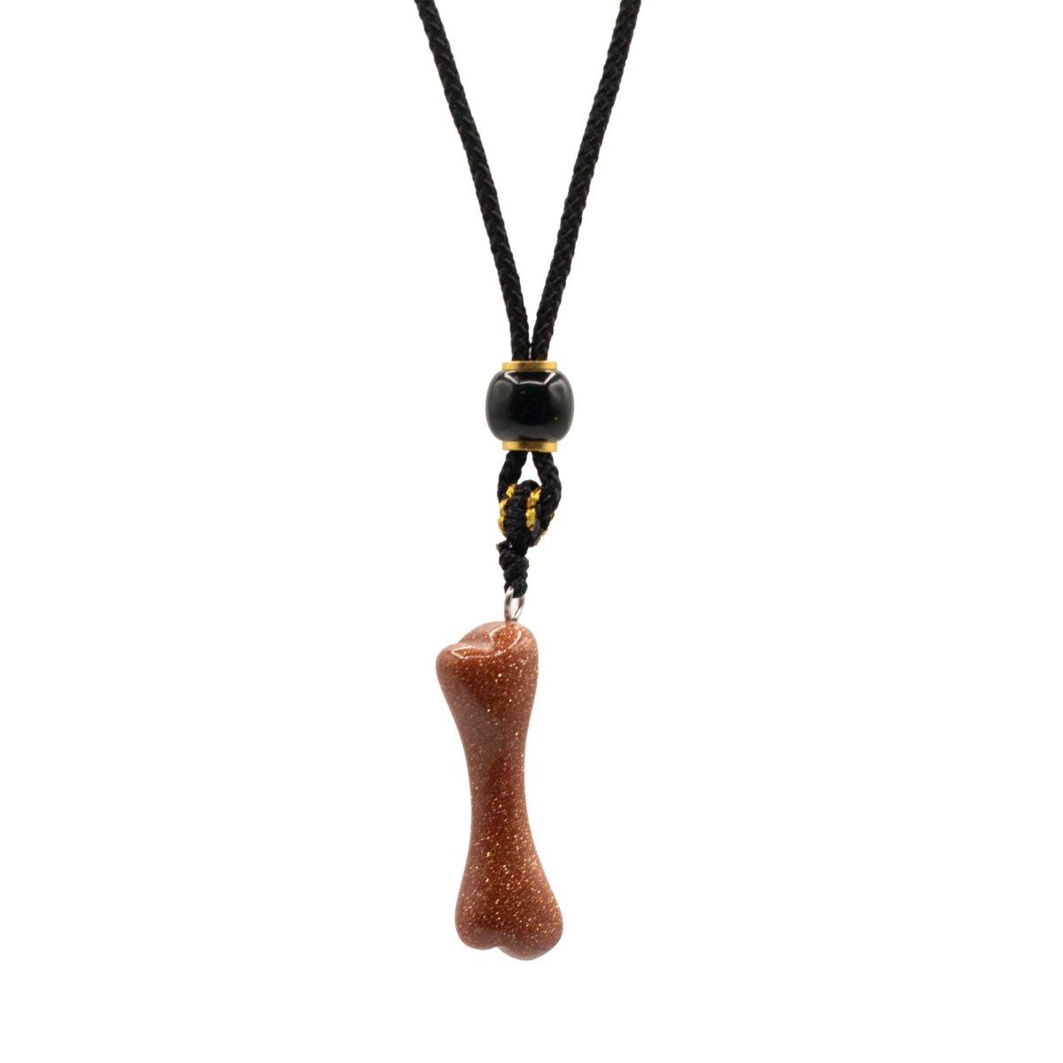 Cord Necklace Gemstone Pendant - Goldstone BoneCord Necklace Gemstone PendantsHeart Notes