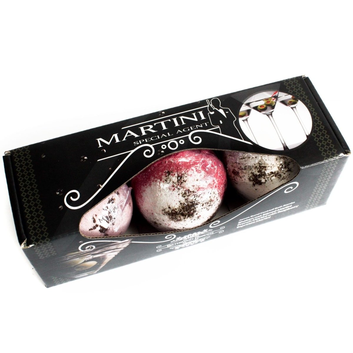 Set of Three Martini Bath BombsCocktail Bath BombsHeart Notes