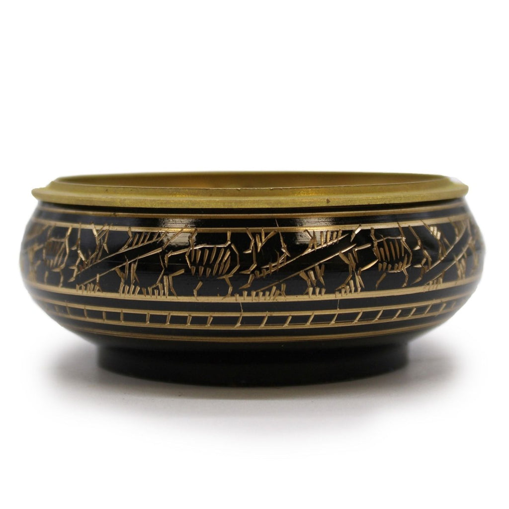 Brass Carved Charcoal Incense JarTraditional Brass Incense BurnersHeart Notes