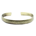 Brass Tibetan Bracelet - Slim Tribal LeafTibetan Mantra BraceletHeart Notes