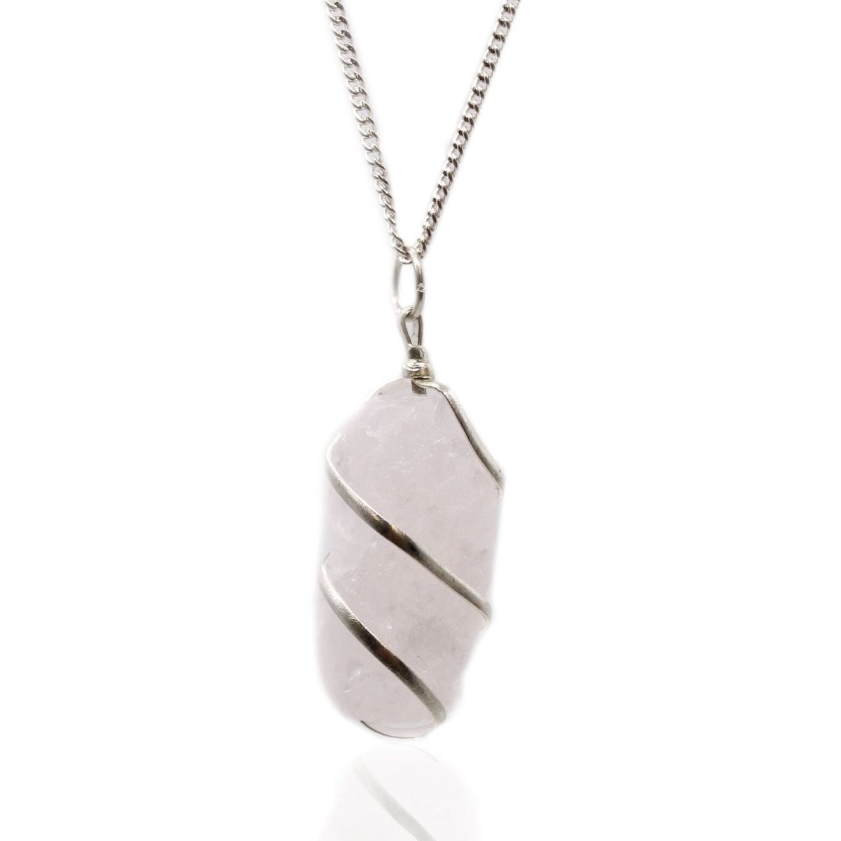 Cascade Wrapped Gemstone Necklace - Rough Rose QuartzIndian Gemstone NecklacesHeart Notes