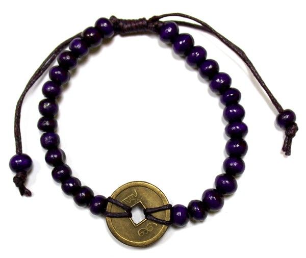 Good Luck Feng - Shui Bracelets - PurpleBali Good Luck Feng Shui BraceletsHeart Notes