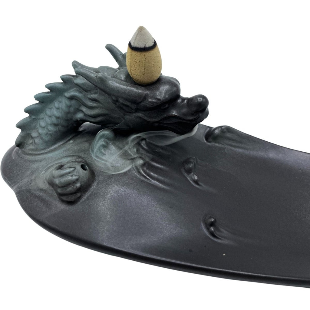 Backflow Incense Burner - Dragon in Pool with Surprising DetailsBackflow Incense BurnerHeart Notes