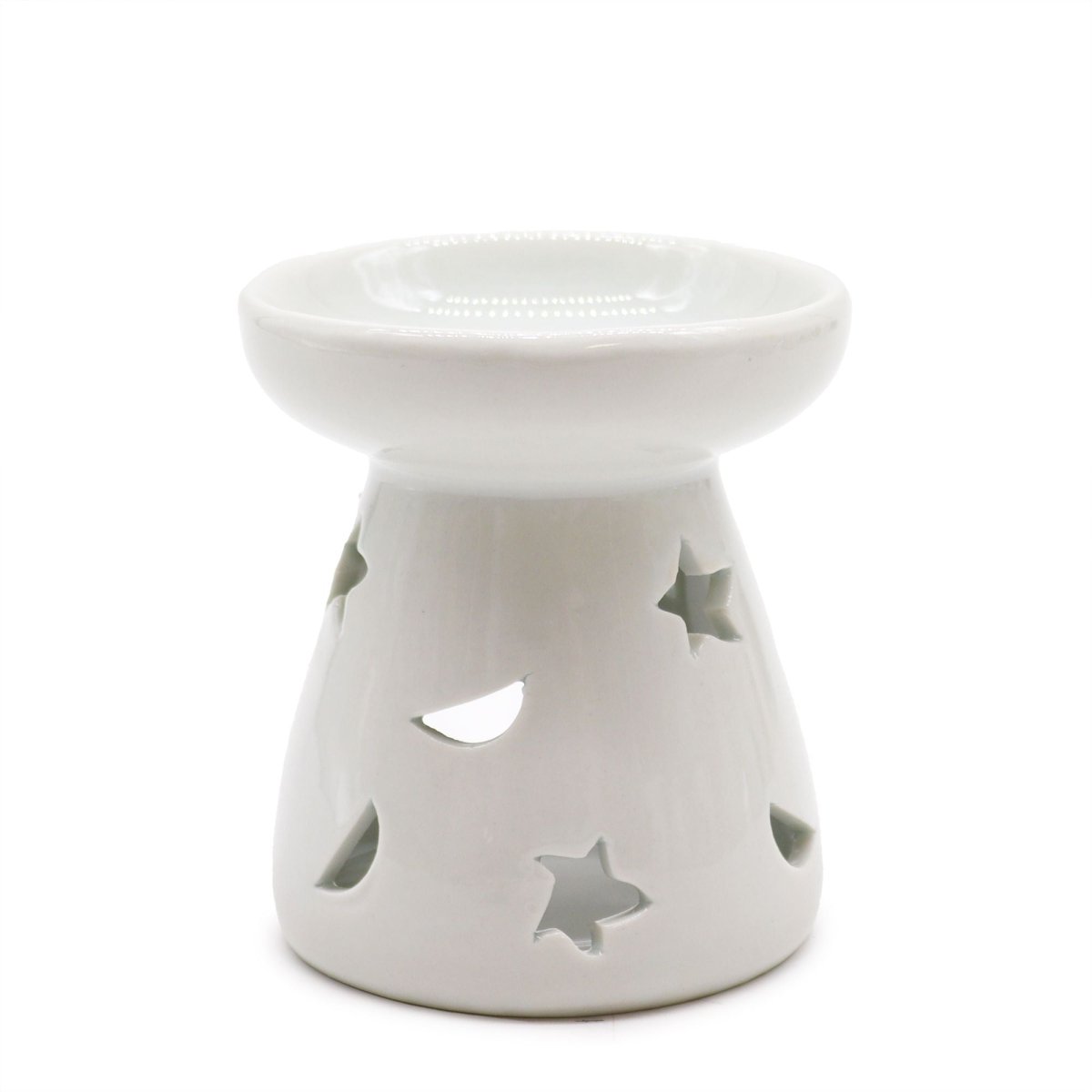 Sm Classic White Oil Burner - Moon & StarClassic White Oil BurnersHeart Notes