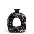 Oval Donut Shaped Vase - Chocolate 18cmBalinese Ceramic VasesHeart Notes