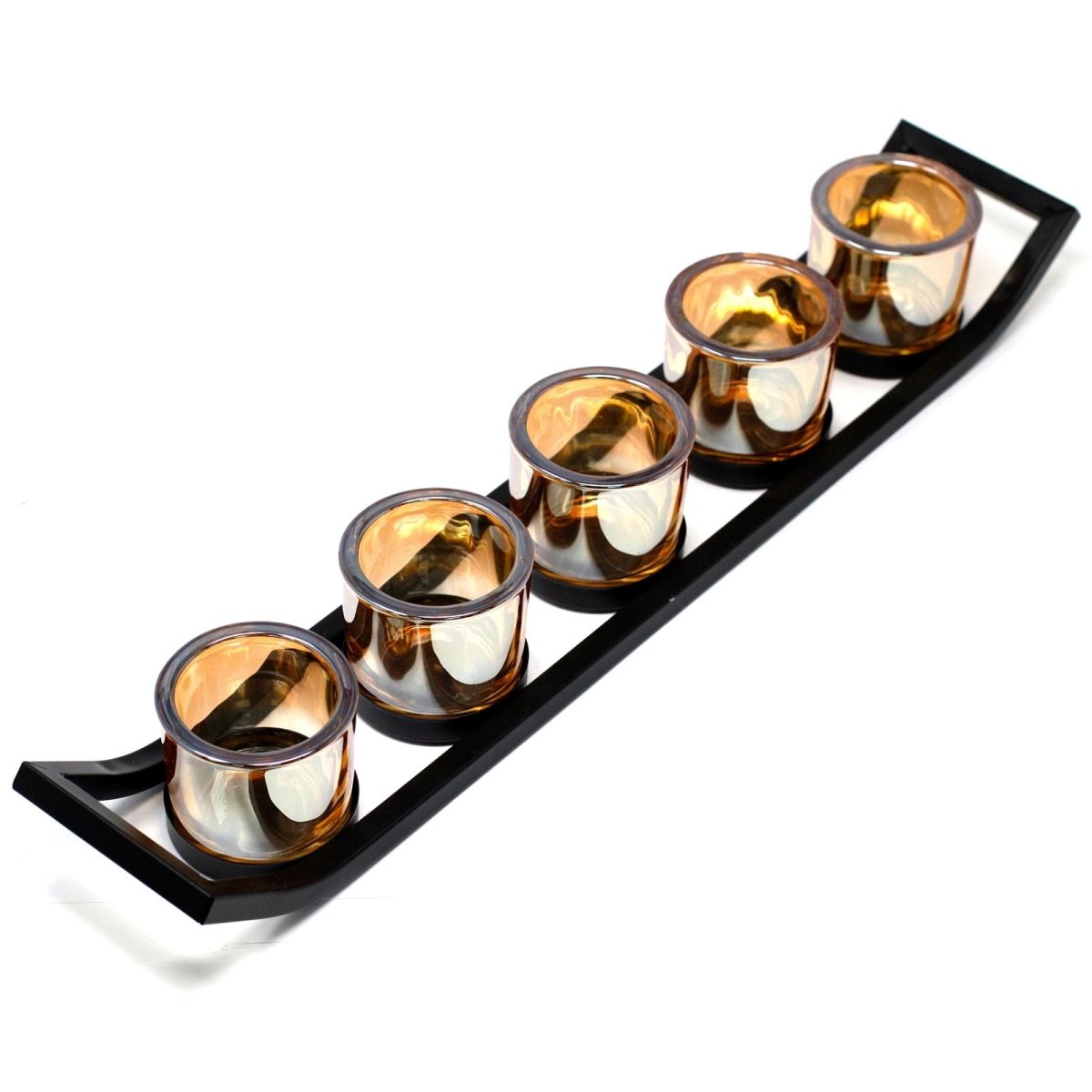 Centrepiece Iron Votive Candle Holder - 5 Cup LedgeCenterpiece Iron Votive Candle HoldersHeart Notes