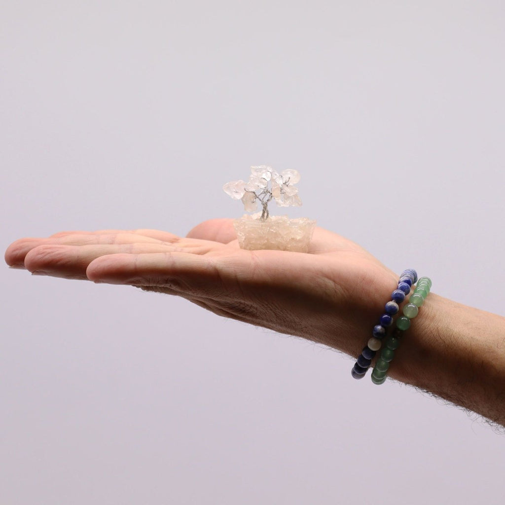 Mini Gemstone Tree On Orgonite Base - Rock Quartz (15 stones)Mini Gemstone TreesHeart Notes