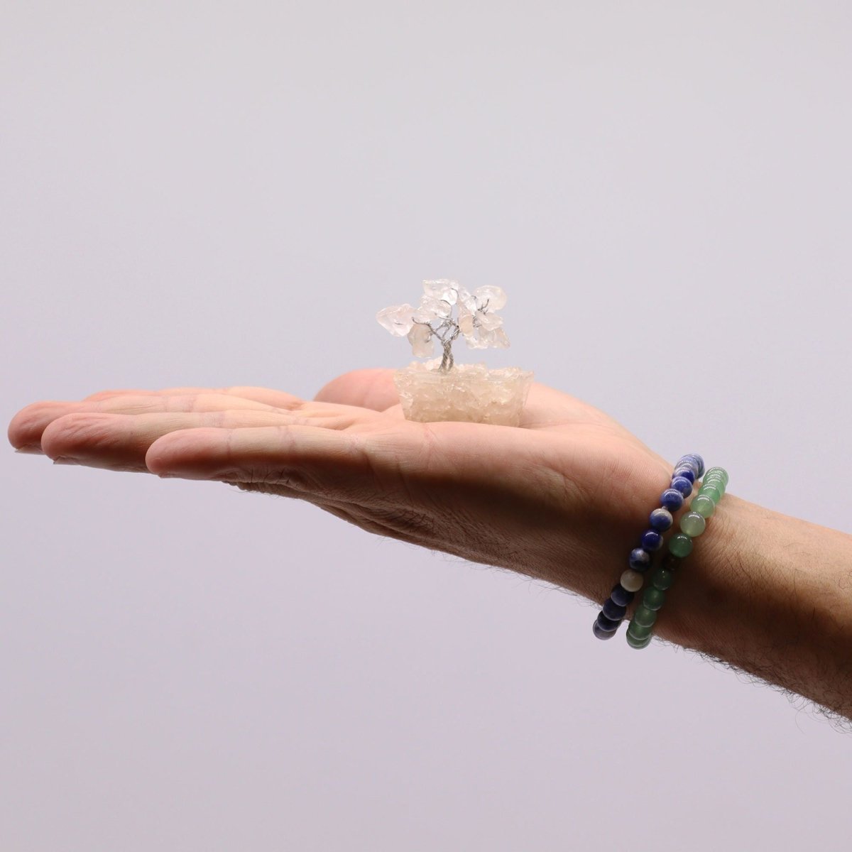 Mini Gemstone Tree On Orgonite Base - Rock Quartz (15 stones)Mini Gemstone TreesHeart Notes