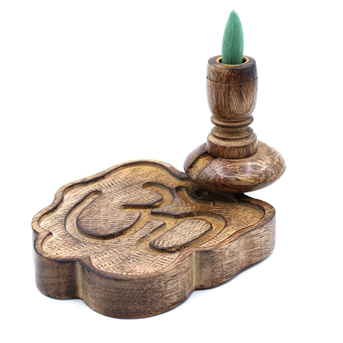 Sm Mango Wood Backflow Burner - OhmMango Wood Backflow BurnerHeart Notes
