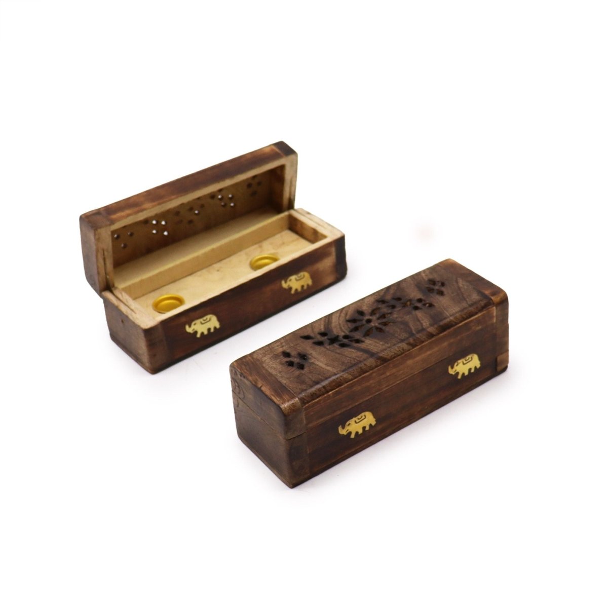 Incense Cone Smoke Box 6" - Mango WoodIncense HoldersHeart Notes