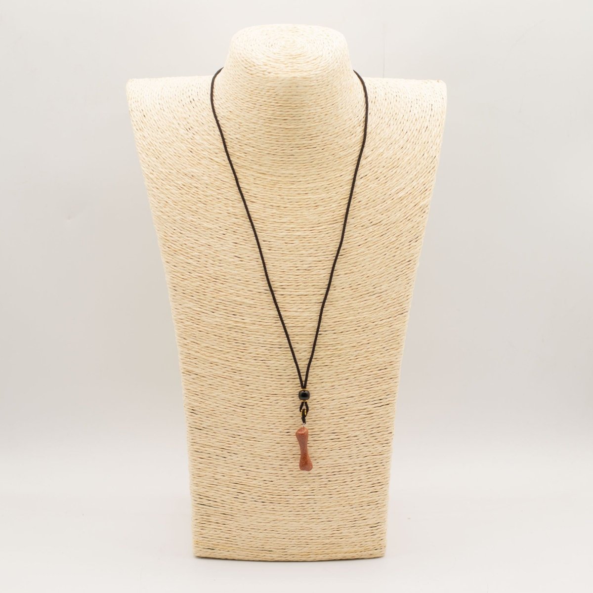 Cord Necklace Gemstone Pendant - Goldstone BoneCord Necklace Gemstone PendantsHeart Notes