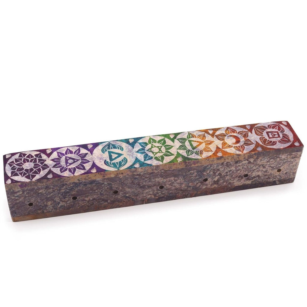 Soapstone Incense Box with Smoke Holes - ChakraSoapstone Incense HoldersHeart Notes