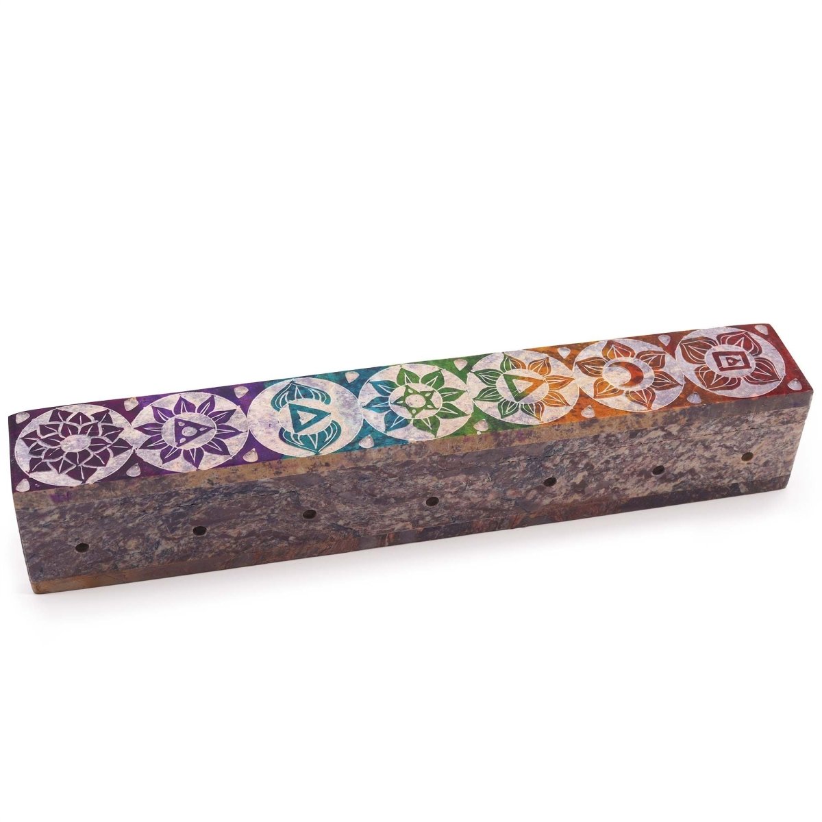 Soapstone Incense Box with Smoke Holes - ChakraSoapstone Incense HoldersHeart Notes