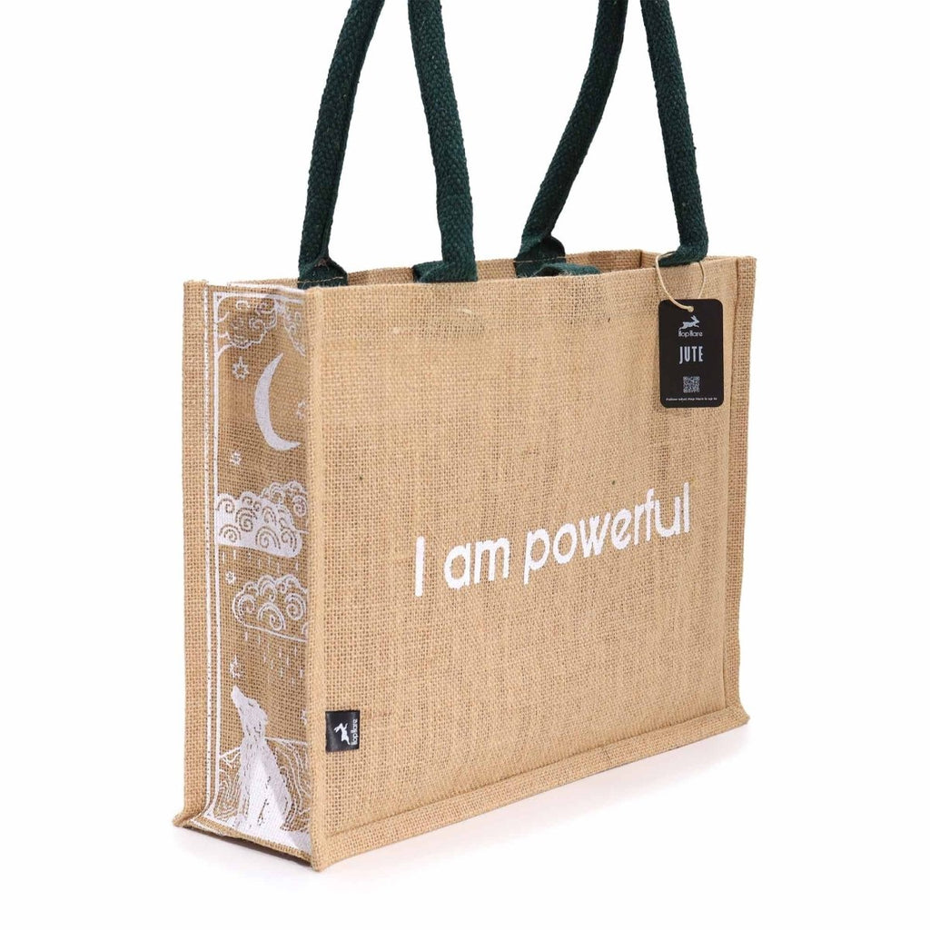 Hop Hare Jute Big Bag - I am PowerfulHop Hare Jute BagHeart Notes