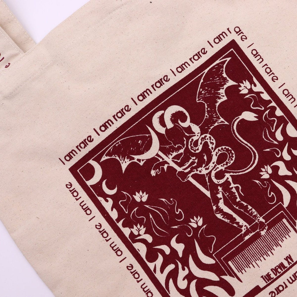 Hop Hare Tote Bag - I am RareHop Hare Tarot Cotton BagsHeart Notes