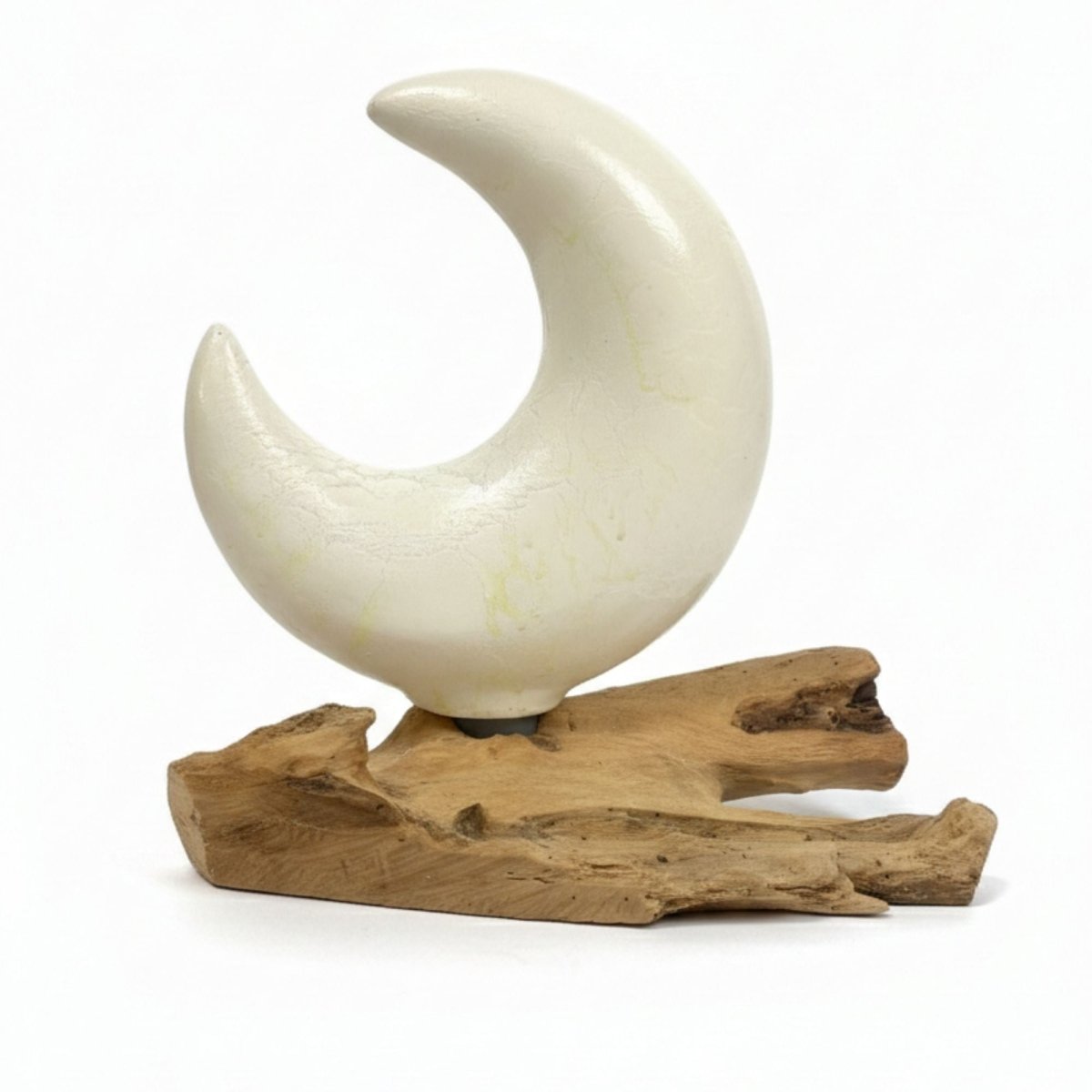 DriftGlow Lamp Crackle Half Moon Shade - GreyDriftGlow LampsHeart Notes