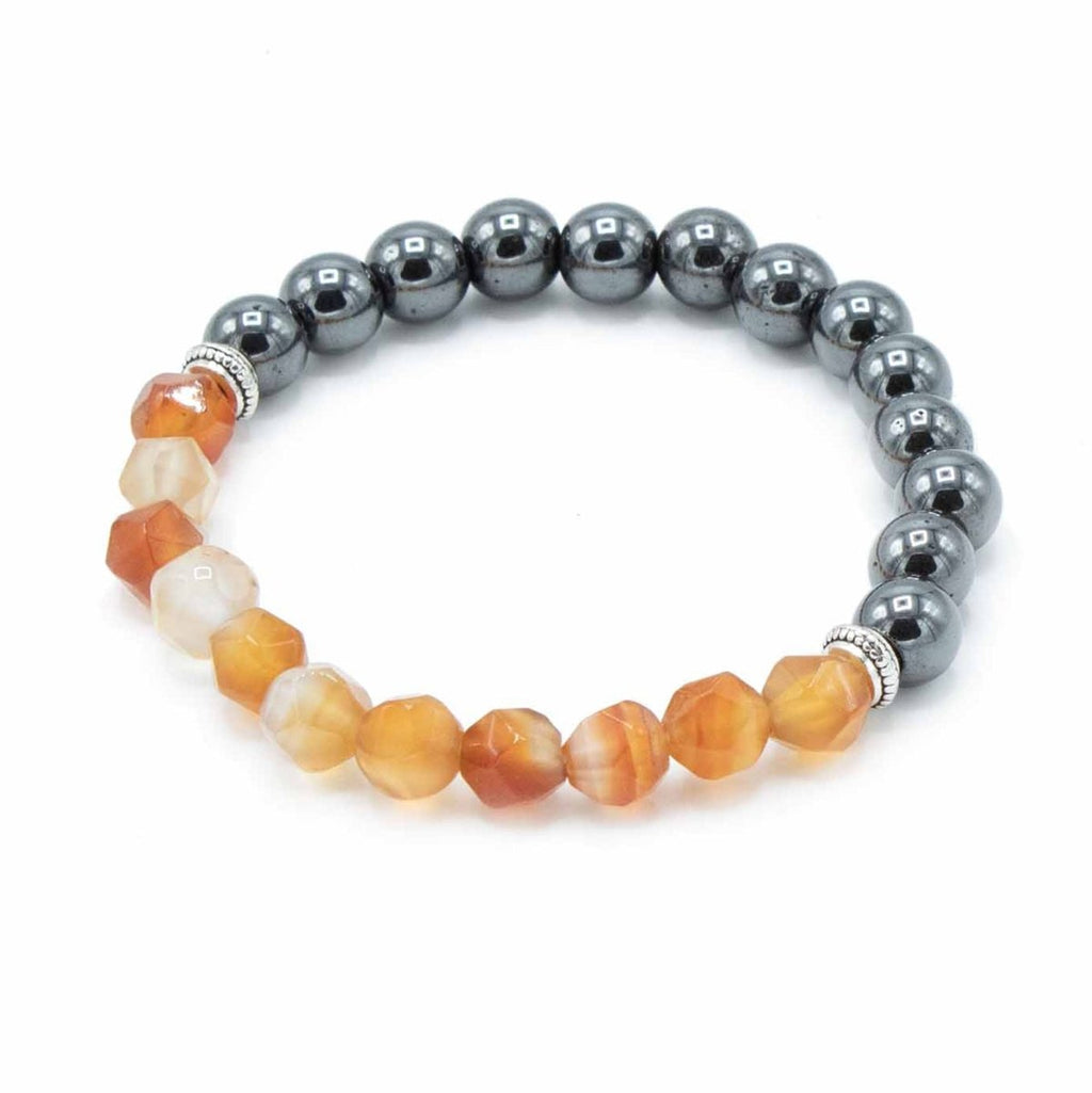 Faceted Gemstone Bracelet - Magnetic CarnelianFaceted Gemstone BraceletsHeart Notes