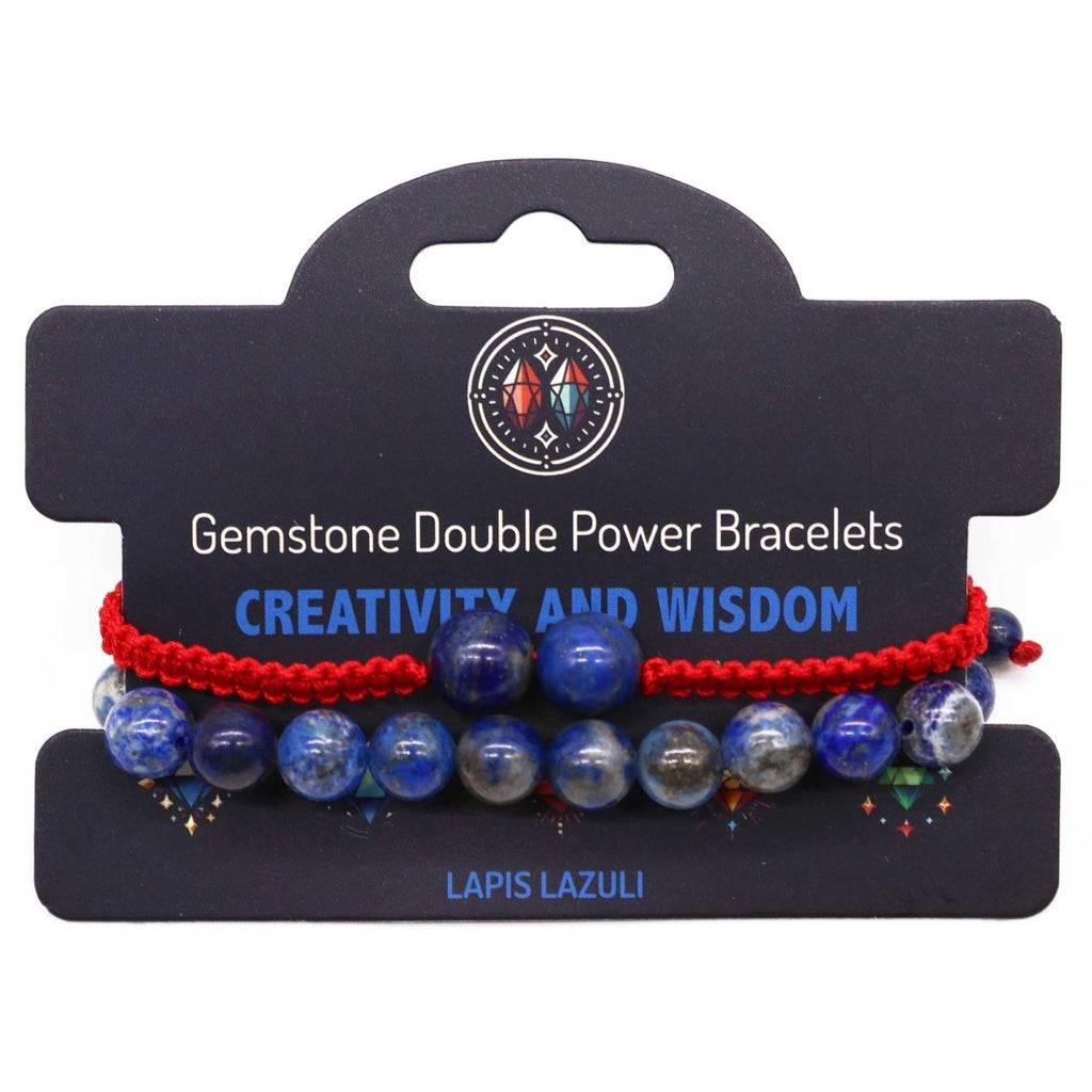 Gemstone Double Power Bracelets - Lapis LazuliGemstone Double Power BraceletsHeart Notes