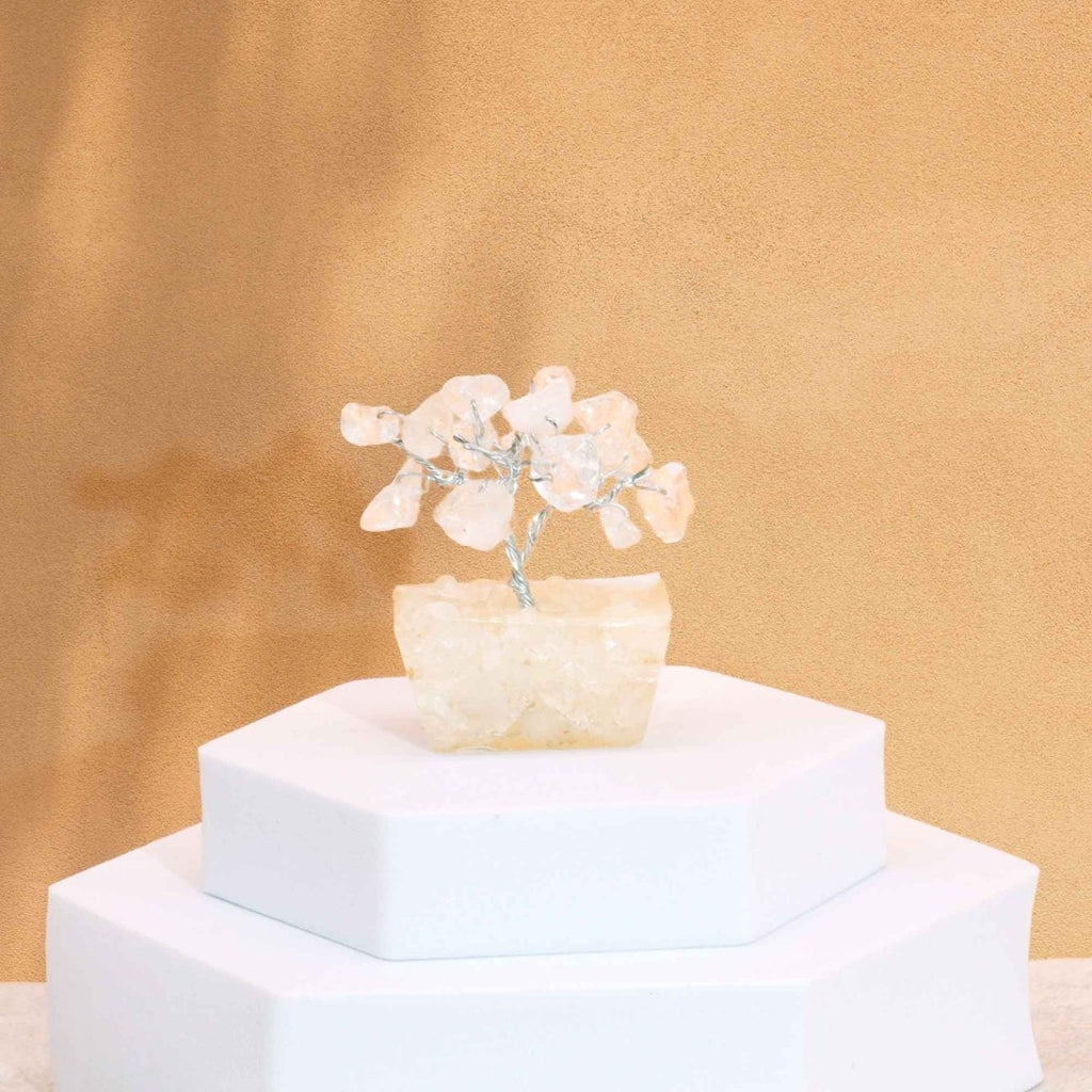 Mini Gemstone Tree On Orgonite Base - Rock Quartz (15 stones)Mini Gemstone TreesHeart Notes