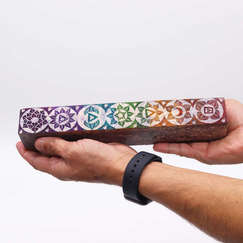 Soapstone Incense Box with Smoke Holes - ChakraSoapstone Incense HoldersHeart Notes